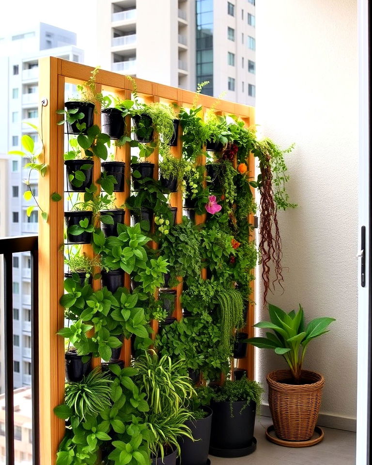 balcony with vertical garden divider - 20 Balcony Divider Ideas
