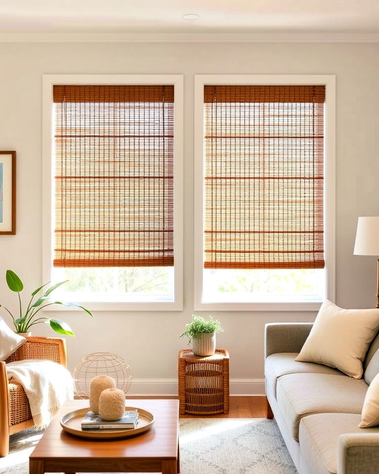 bamboo blinds for asian living room - 25 Asian Living Room Ideas
