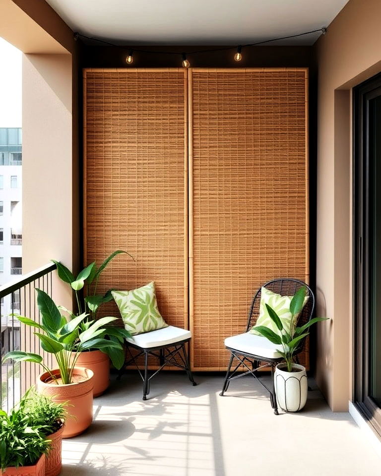 bamboo panel divider for balcony - 20 Balcony Divider Ideas