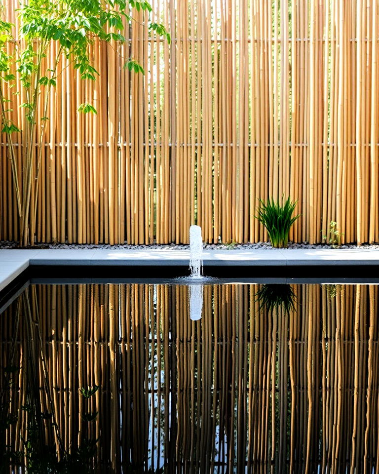 bamboo screen and reflection pool - 15 Water Garden Ideas