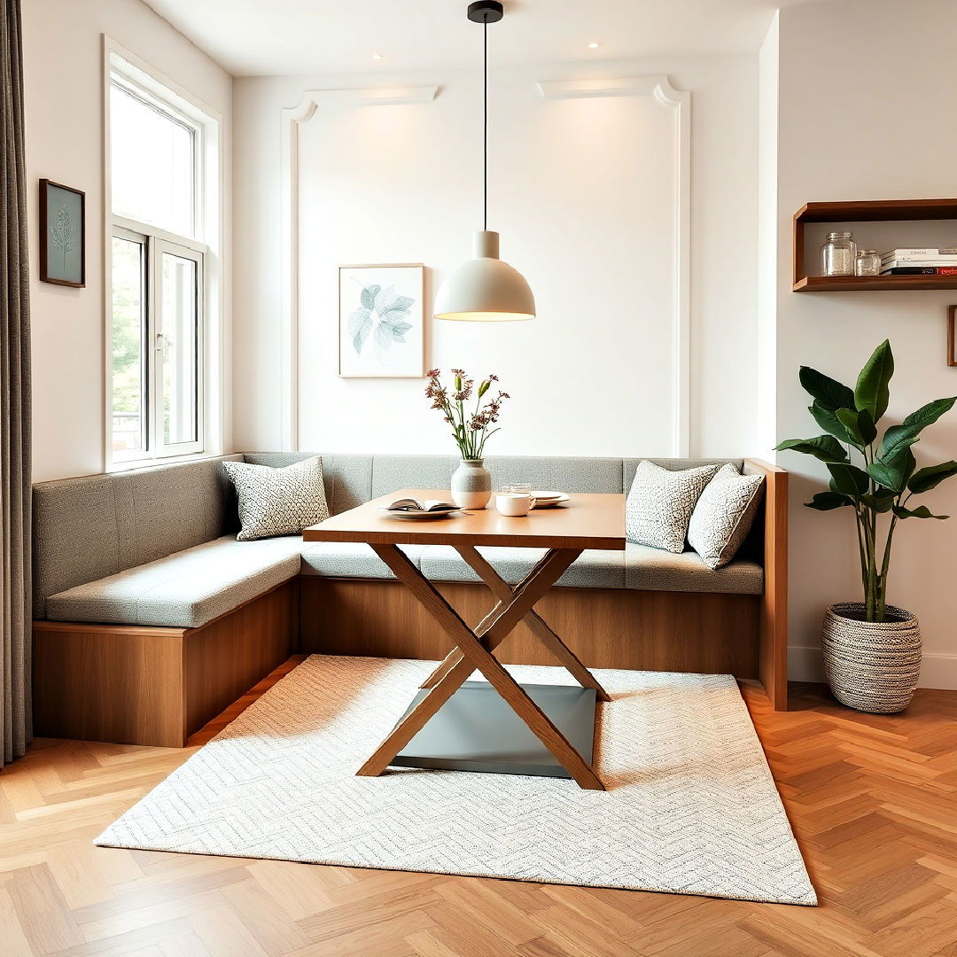 banquette seating with foldable table - 40 Banquette Seating Ideas