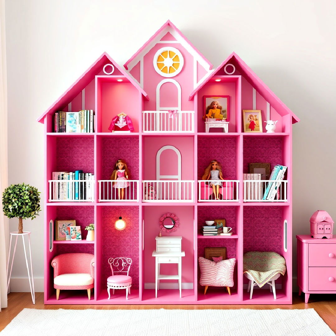 barbie dreamhouse inspired bookshelf - 25 Barbie Room Ideas