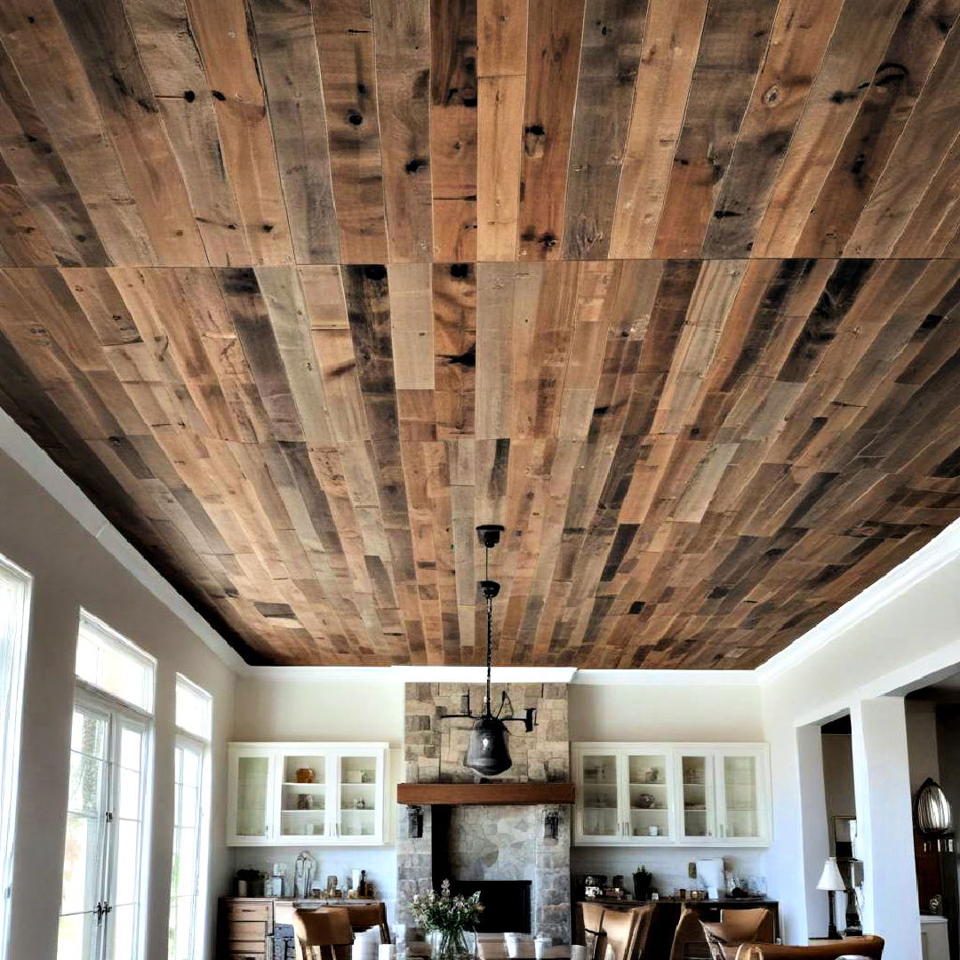 barn wood ceiling for vintage feel - 25 Wood Ceiling Ideas