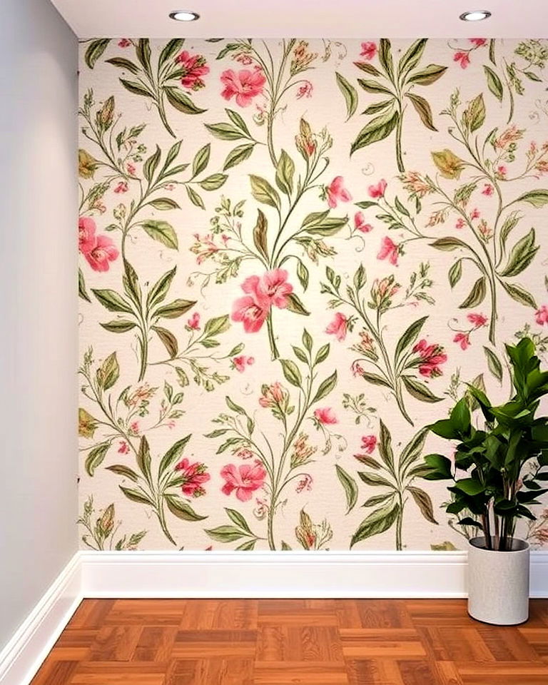basement with wallpaper accent wall - 15 Basement Accent Wall Ideas
