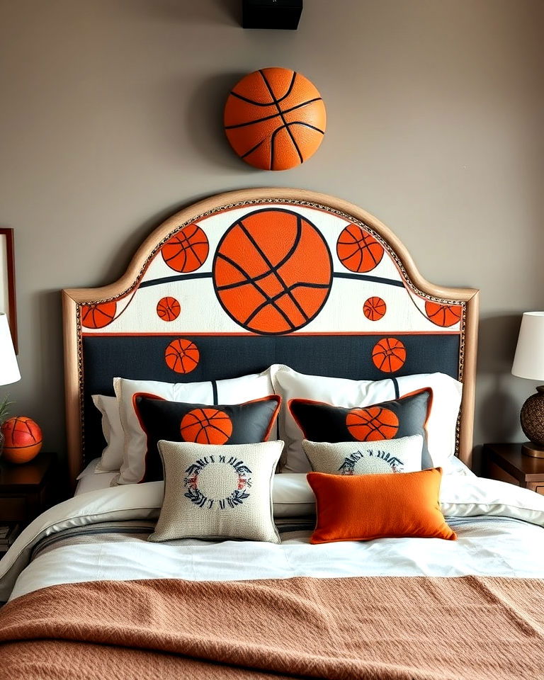 basketball inspired headboard ideas - 25 Basketball Room Decor Ideas