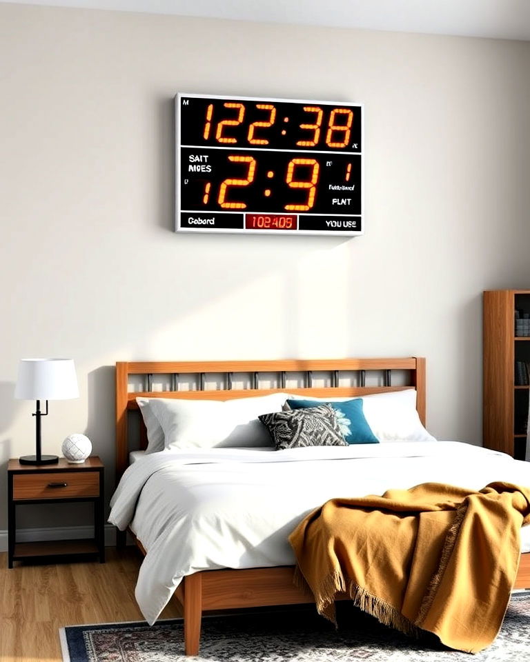 basketball room decor with scoreboard inspired clock - 25 Basketball Room Decor Ideas