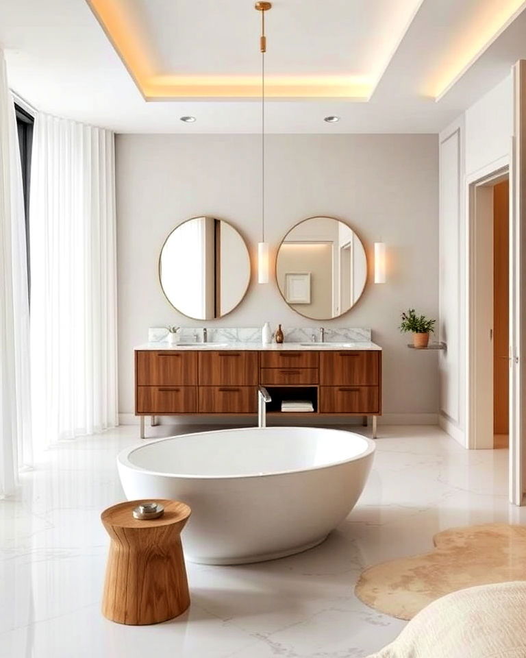bathroom and bedroom in open area - 30 Open Concept Bathroom Ideas