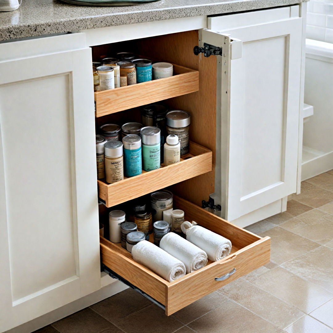bathroom cabinet with sliding shelves - 25 Bathroom Cabinet Ideas