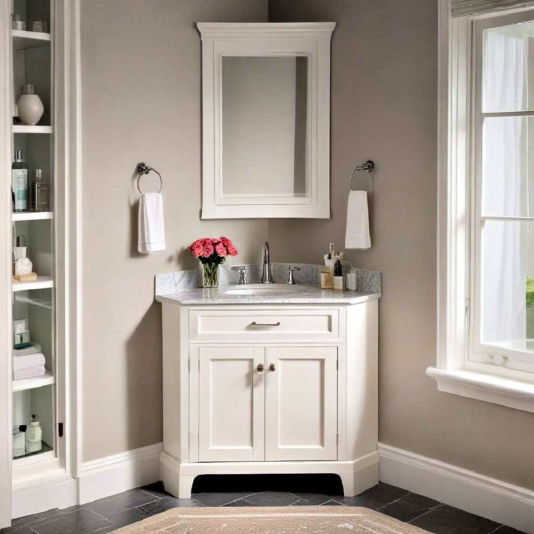 bathroom corner compact vanity - 40 Bathroom Vanity Ideas