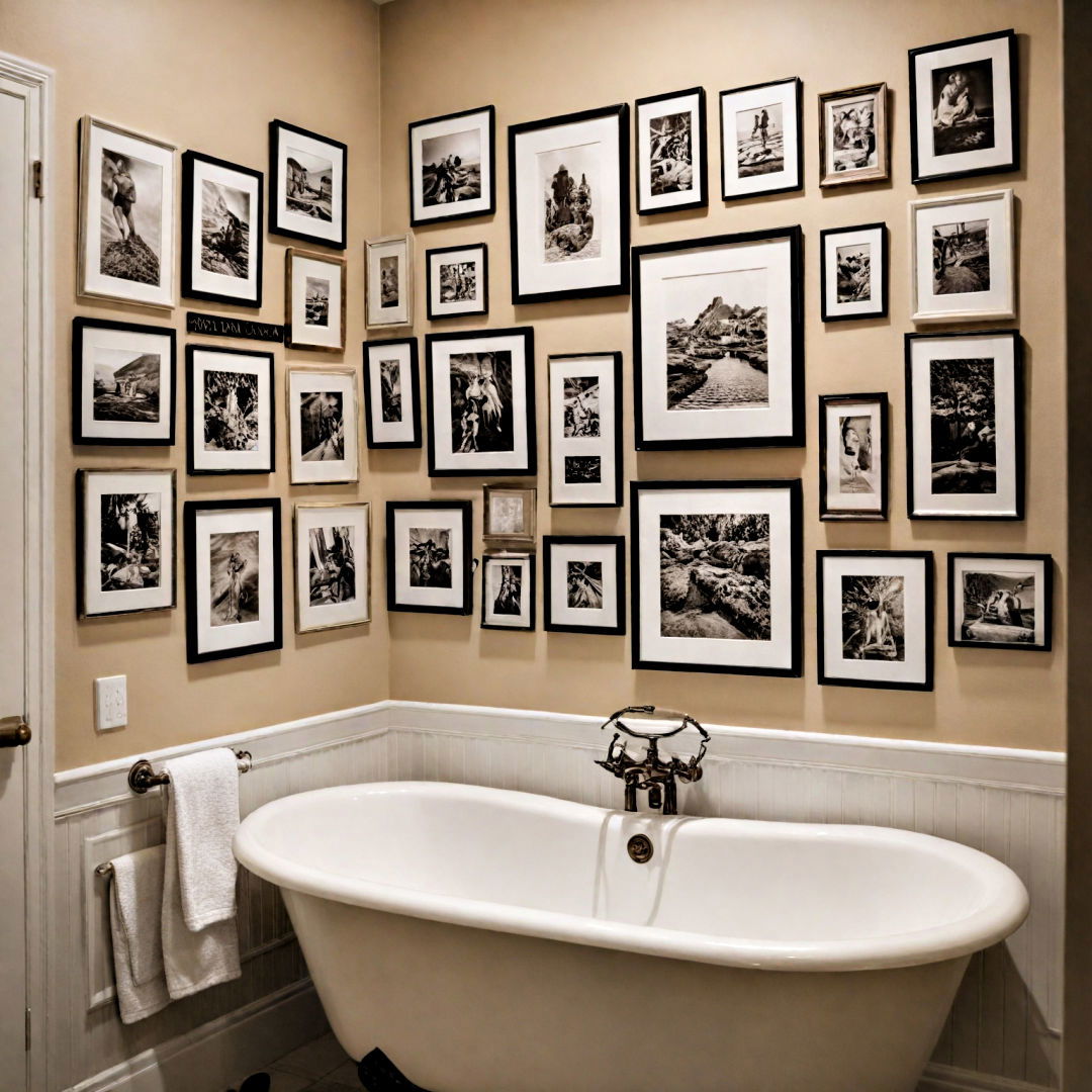 bathroom gallery wall idea - 40 Gallery Wall Ideas