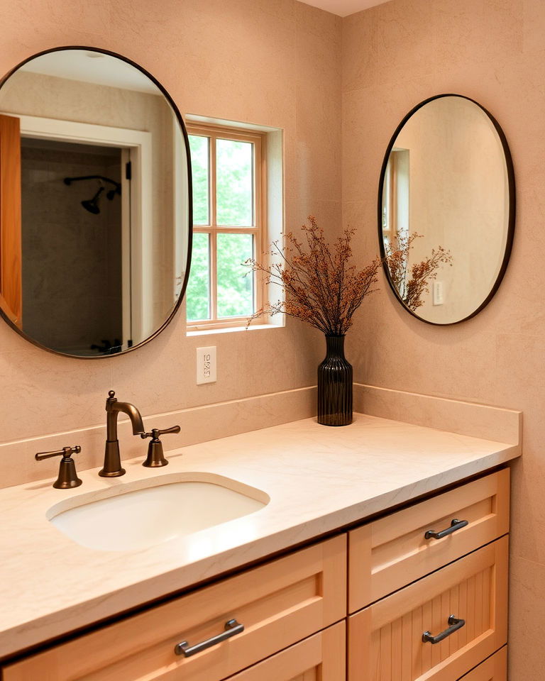 bathroom with timeless limestone countertop - 20 Bathroom Countertop Ideas