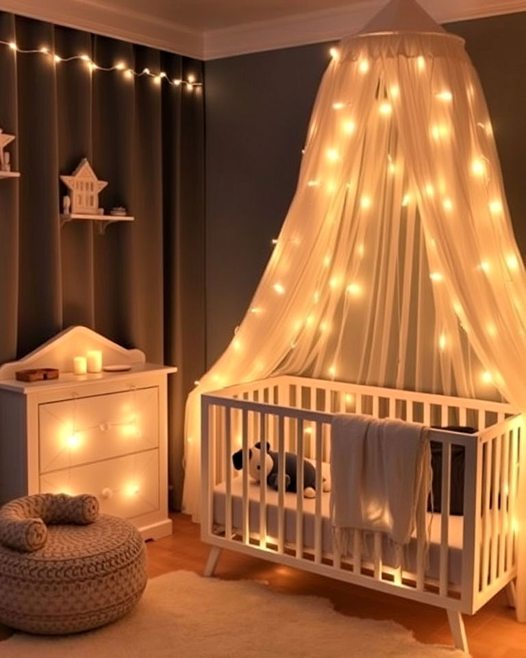battery operated fairy lights - 25 Woodland Nursery Ideas
