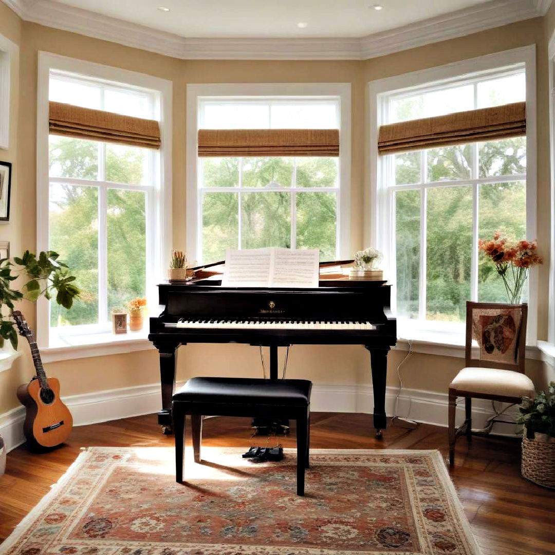 bay window as music practice area - 40 Bay Window Ideas