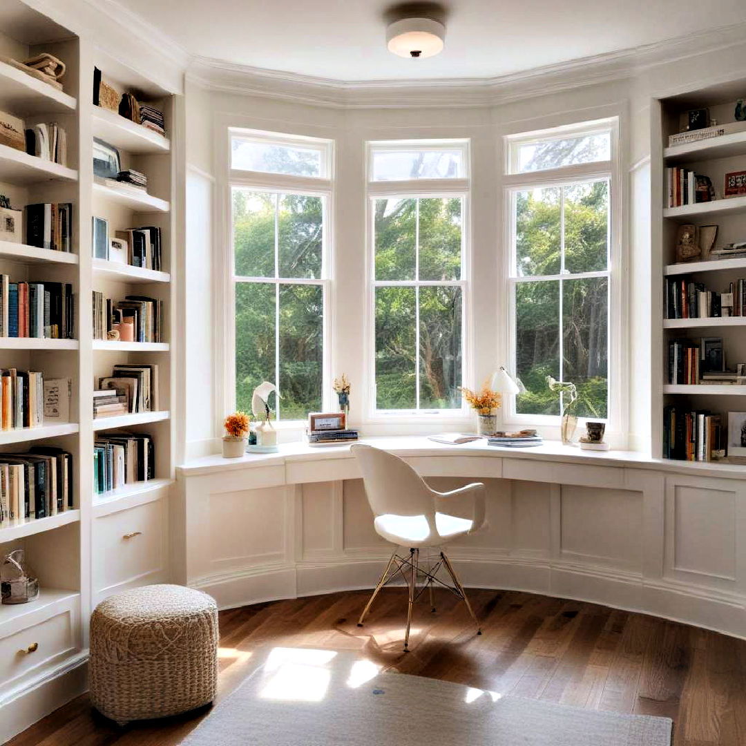 bay window as study nook for kids - 40 Bay Window Ideas