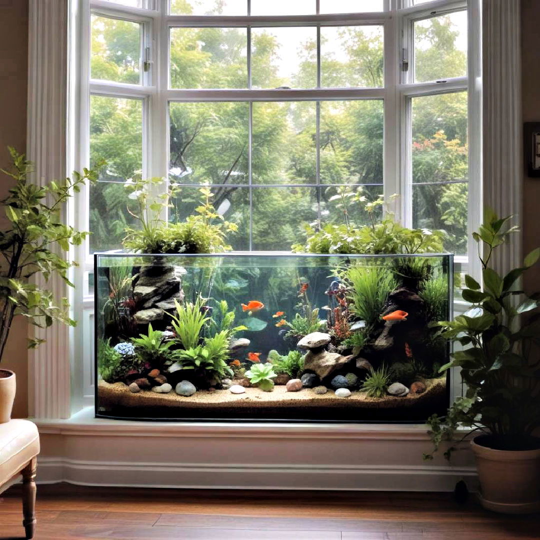 bay window with aquarium garden - 40 Bay Window Ideas