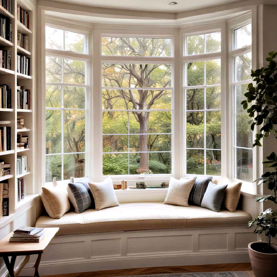 bay window with cozy reading nook - 40 Bay Window Ideas