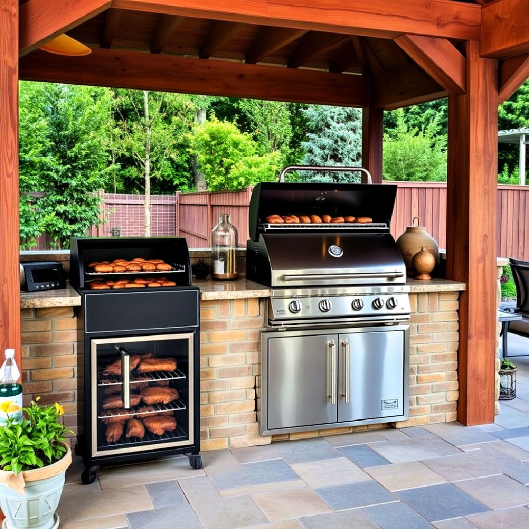 bbq area with built in smoker - 40 Bbq Area Ideas