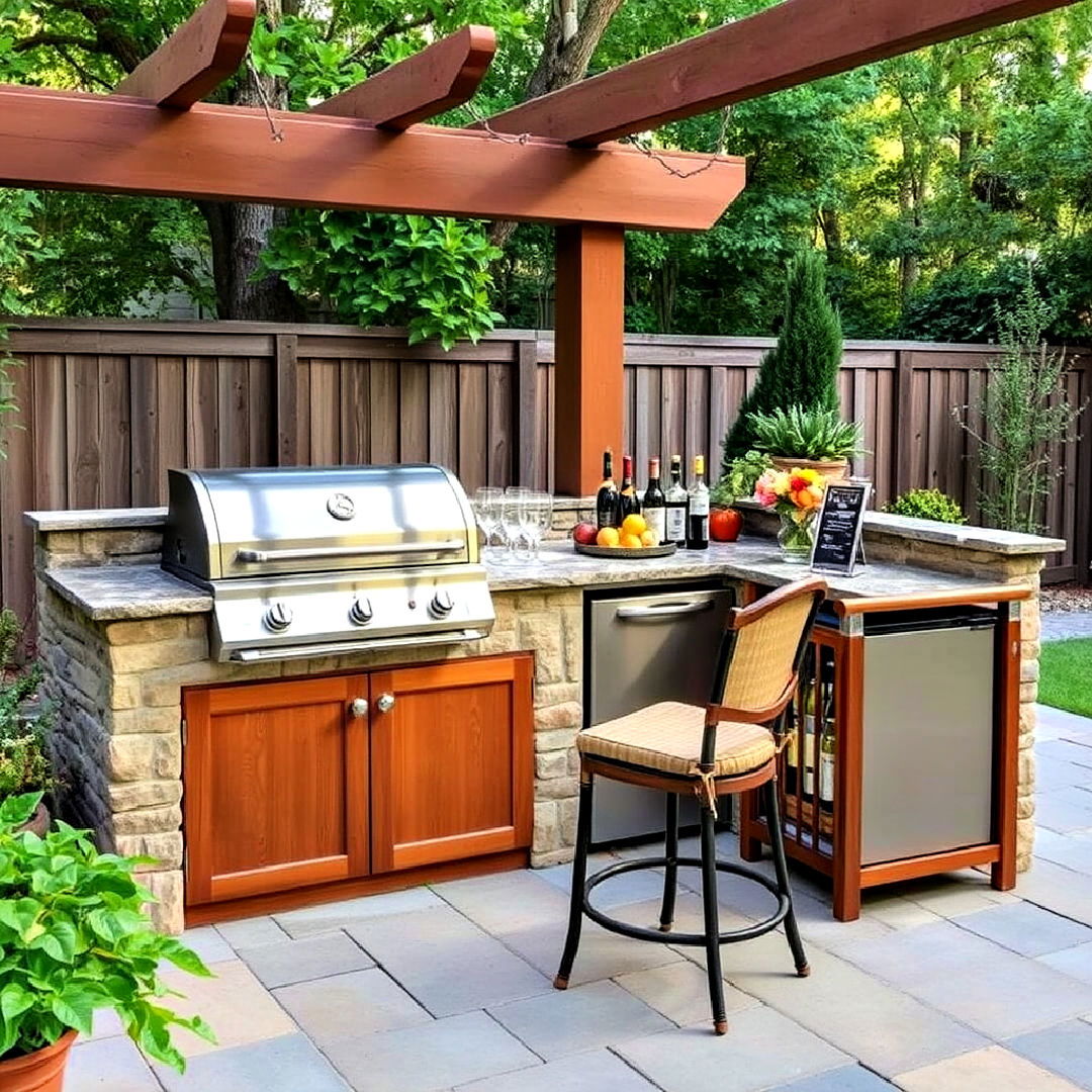 bbq area with outdoor bar - 40 Bbq Area Ideas
