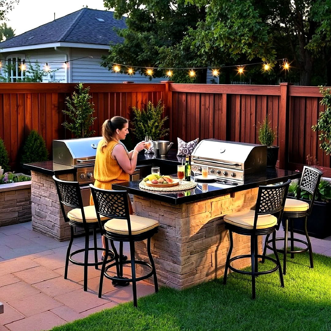 bbq island with bar seating - 40 Bbq Area Ideas