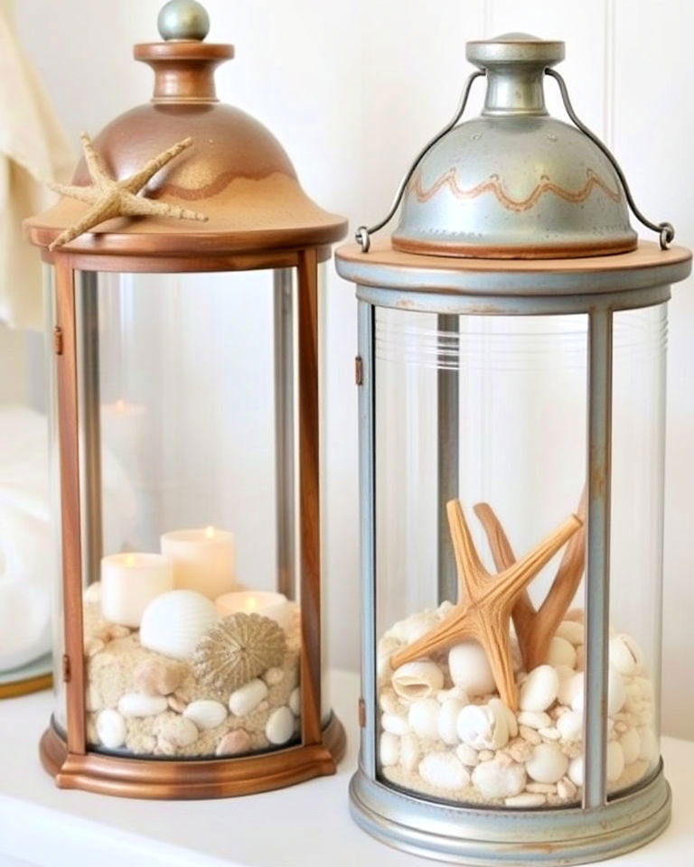 beach inspired coastal lantern decor - 30 Lantern Decor Ideas