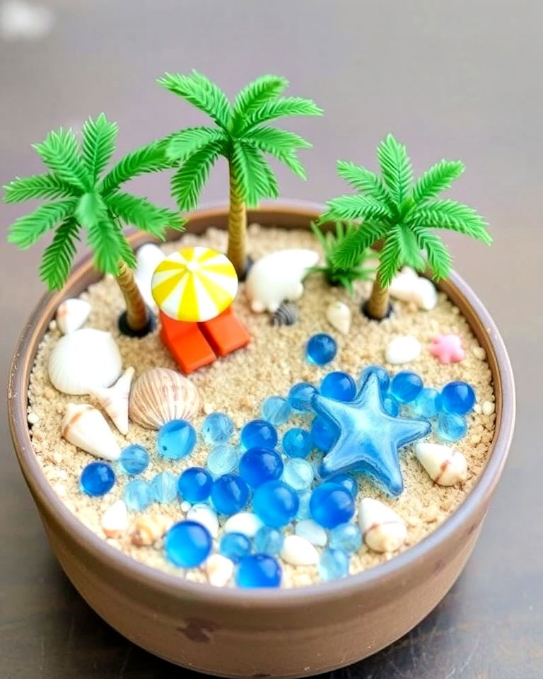 beach inspired mini garden - 20 Miniature Garden Ideas