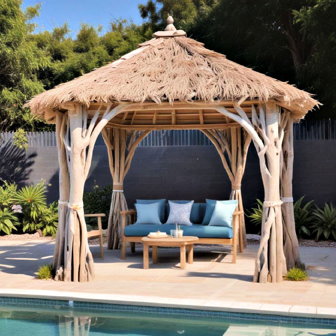 beach style gazebo for pool - 15 Pool Gazebo Ideas