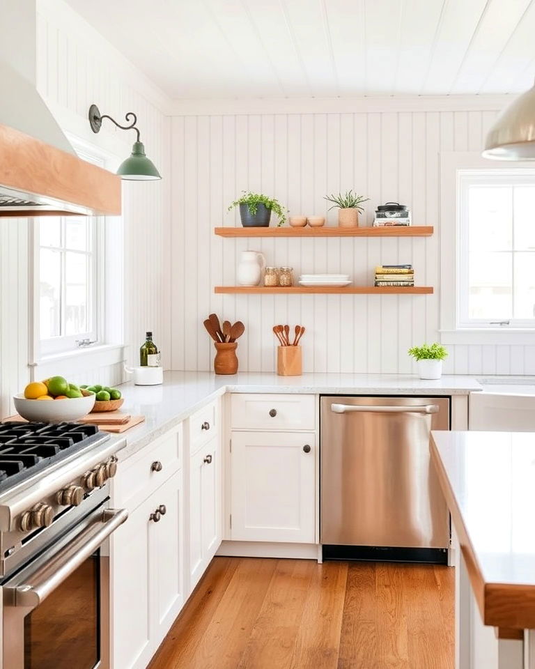 beadboard shiplap backsplash for kitchen - 30 Shiplap Backsplash Ideas for Your Kitchen