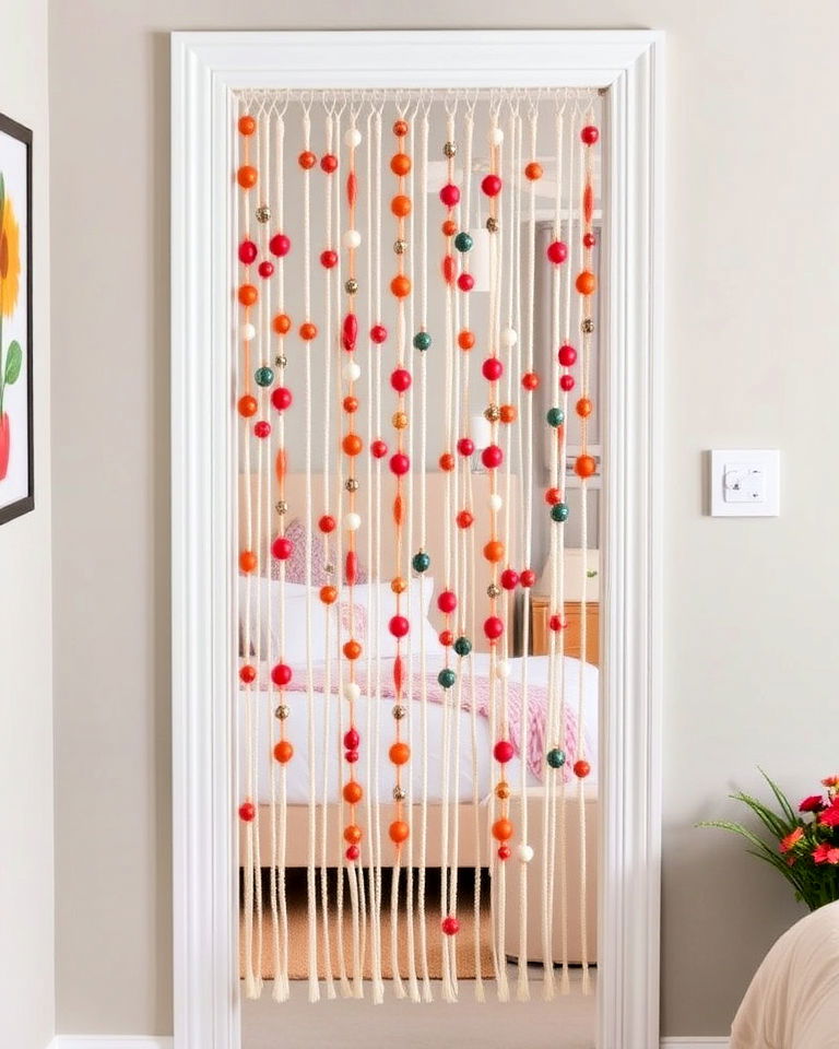 beaded curtain for door decoration - 25 Bedroom Door Decorating Ideas