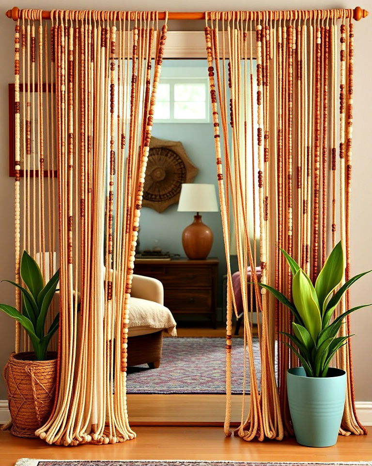 beaded curtains for whimsical touch - 30 Boho Decor Ideas