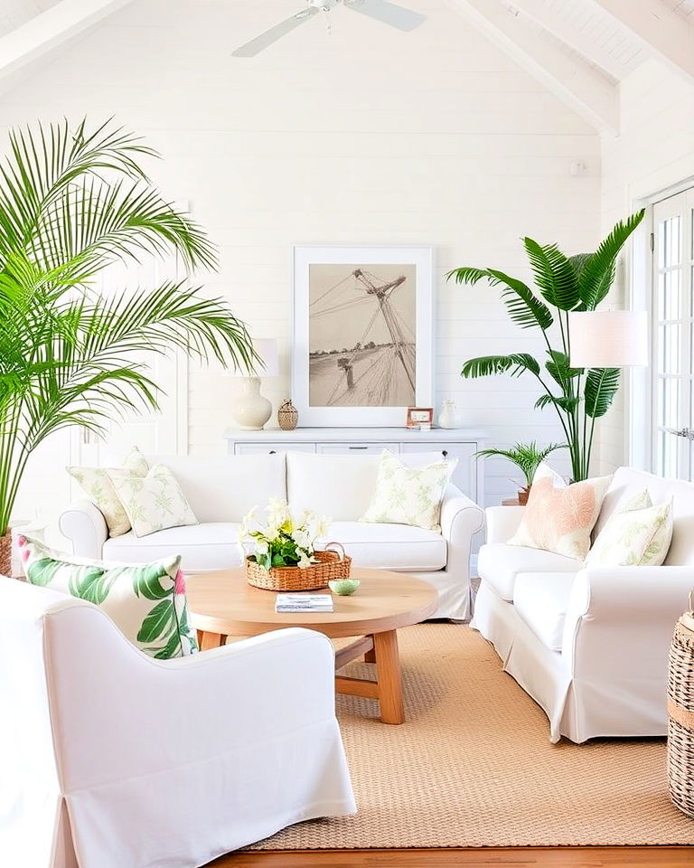 beautiful crisp white upholstery - 25 Florida Home Decor Ideas