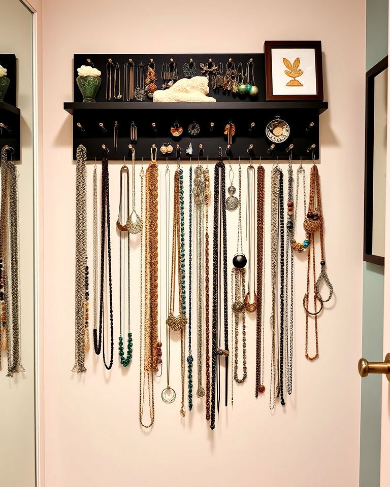 beautiful jewelry wall organizer - 30 Dressing Room Ideas