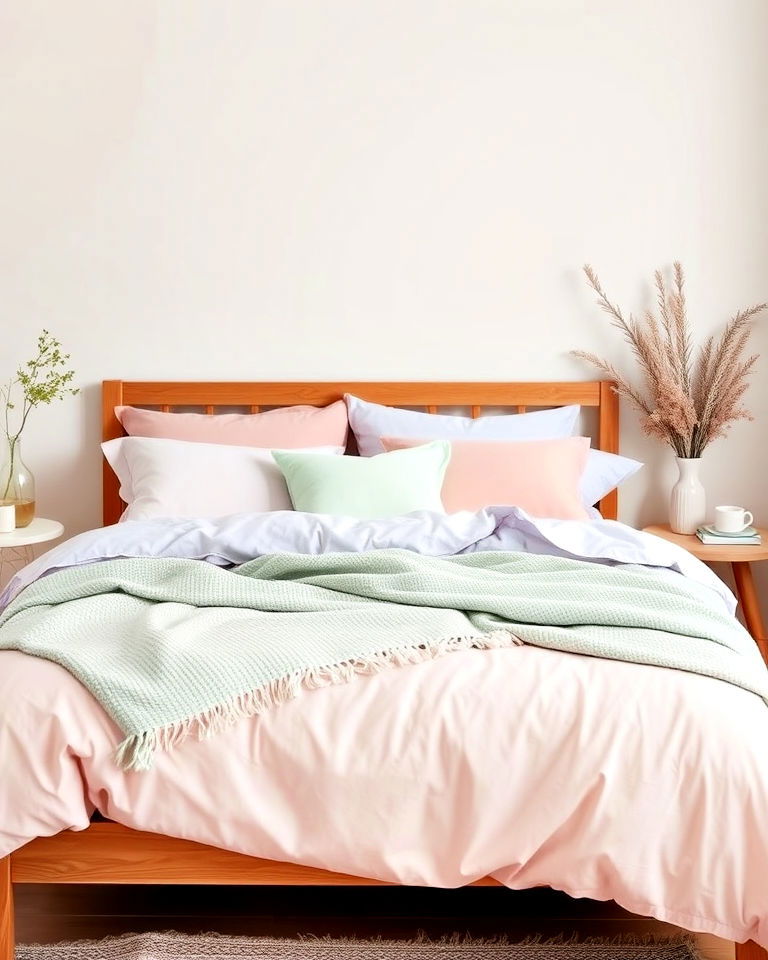 bedding with pastel sheets - 25 Danish Pastel Room Ideas
