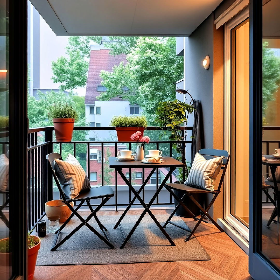 bedroom balcony with outdoor dining area - 20 Bedroom Balcony Ideas