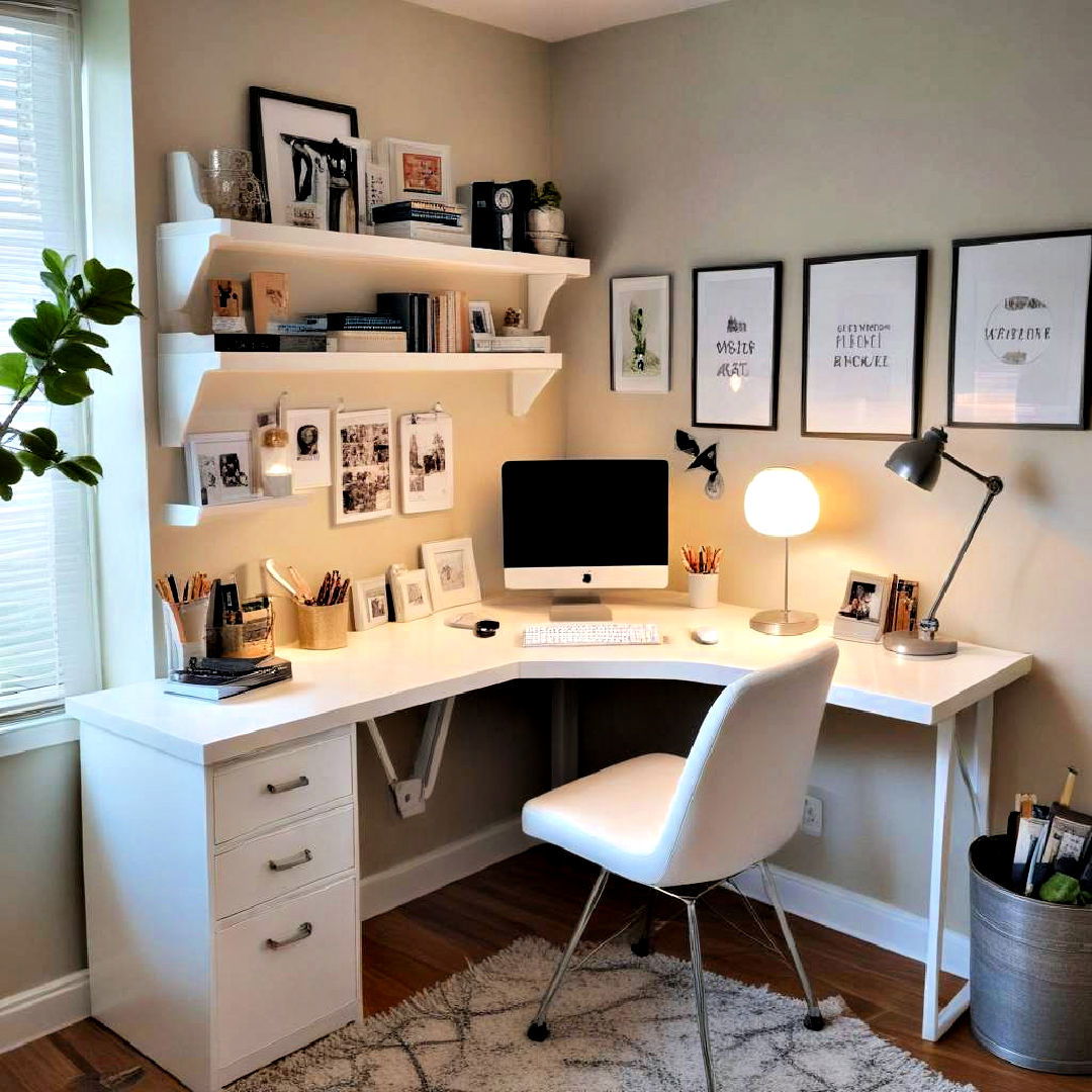bedroom corner with compact office space - 15 Bedroom Corner Ideas