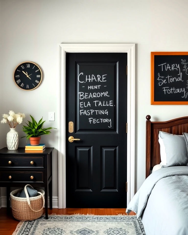 bedroom door decor with chalkboard paint - 25 Bedroom Door Decorating Ideas