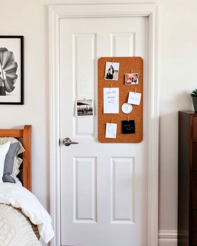 bedroom door with magnetic board - 25 Bedroom Door Decorating Ideas
