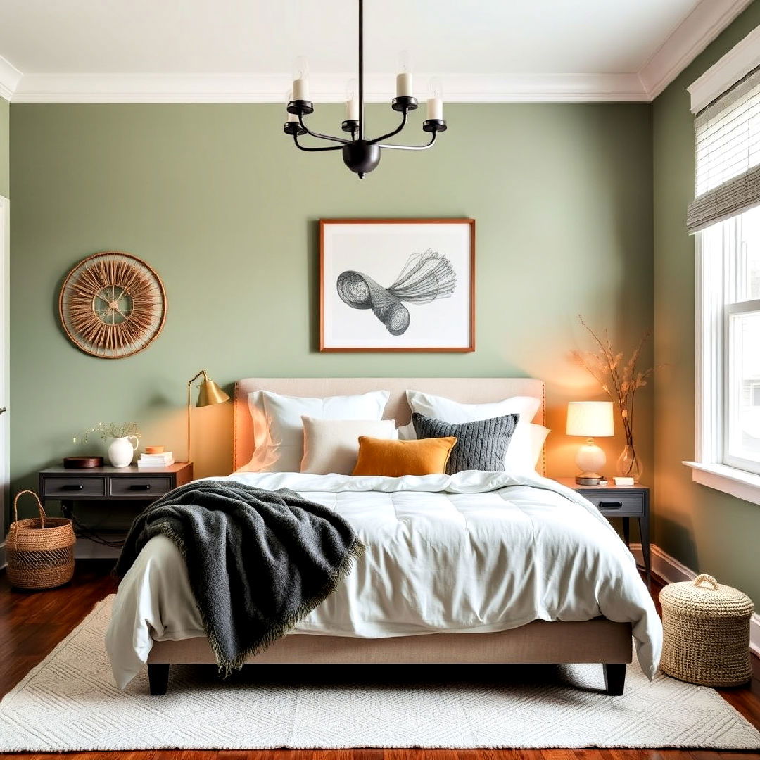 bedroom walls with sage green paint color - 40 Sage Green Paint Color Ideas