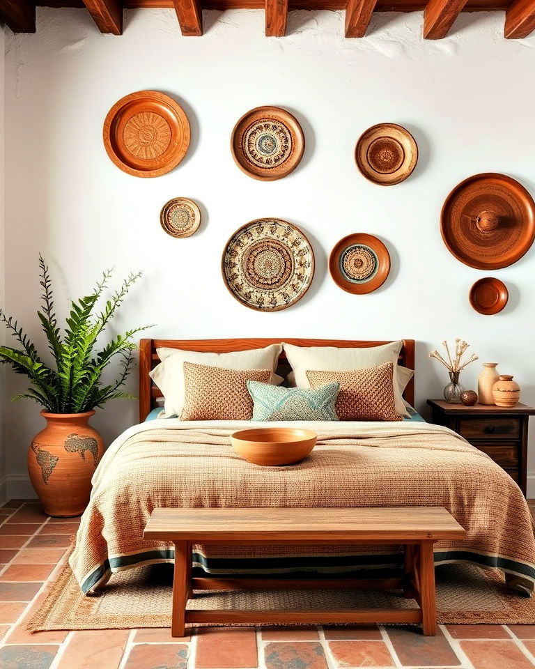 bedroom with ceramic accents pieces - 20 Mediterranean Bedroom Ideas