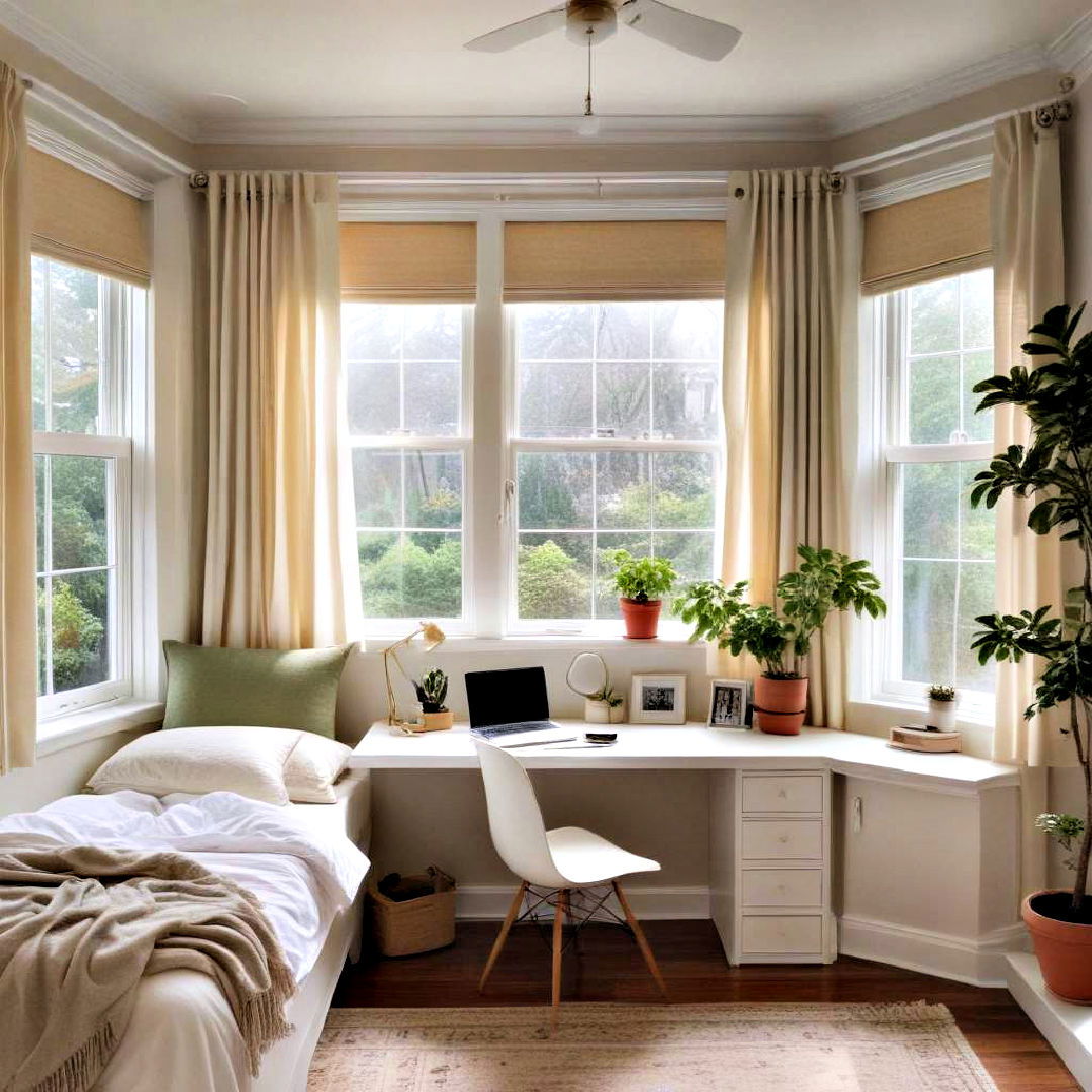 bedroom with corner window - 15 Bedroom Corner Ideas