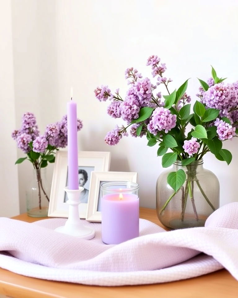 bedroom with minimalist lilac decor - 15 Lilac Bedroom Ideas
