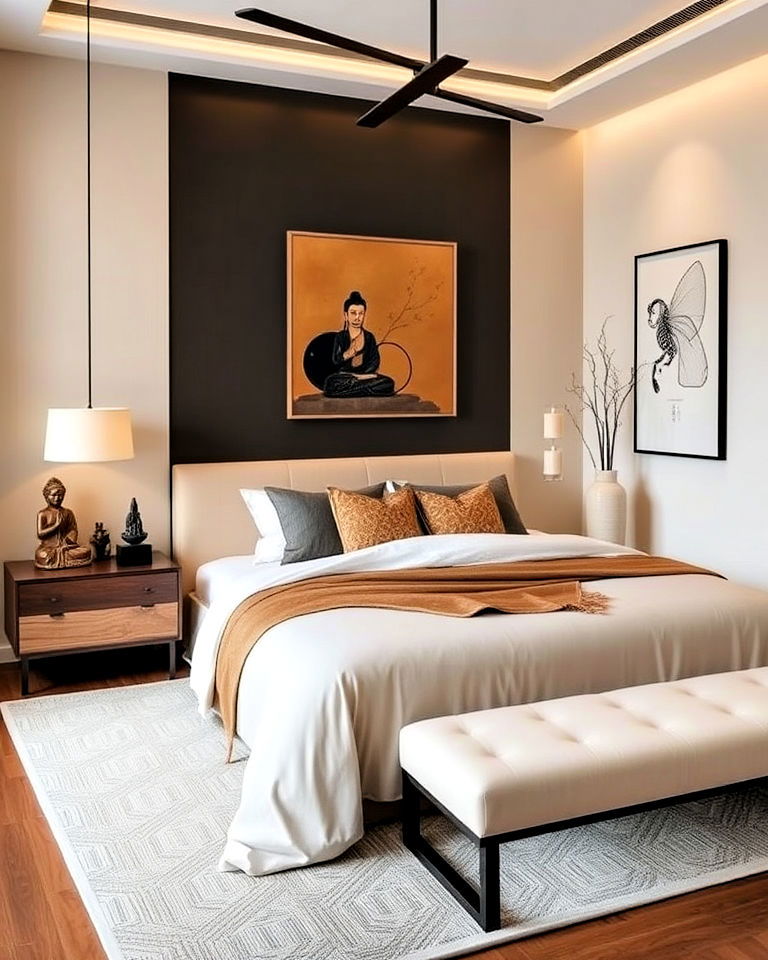 bedroom with modern asian fusion - 20 Asian Bedroom Ideas