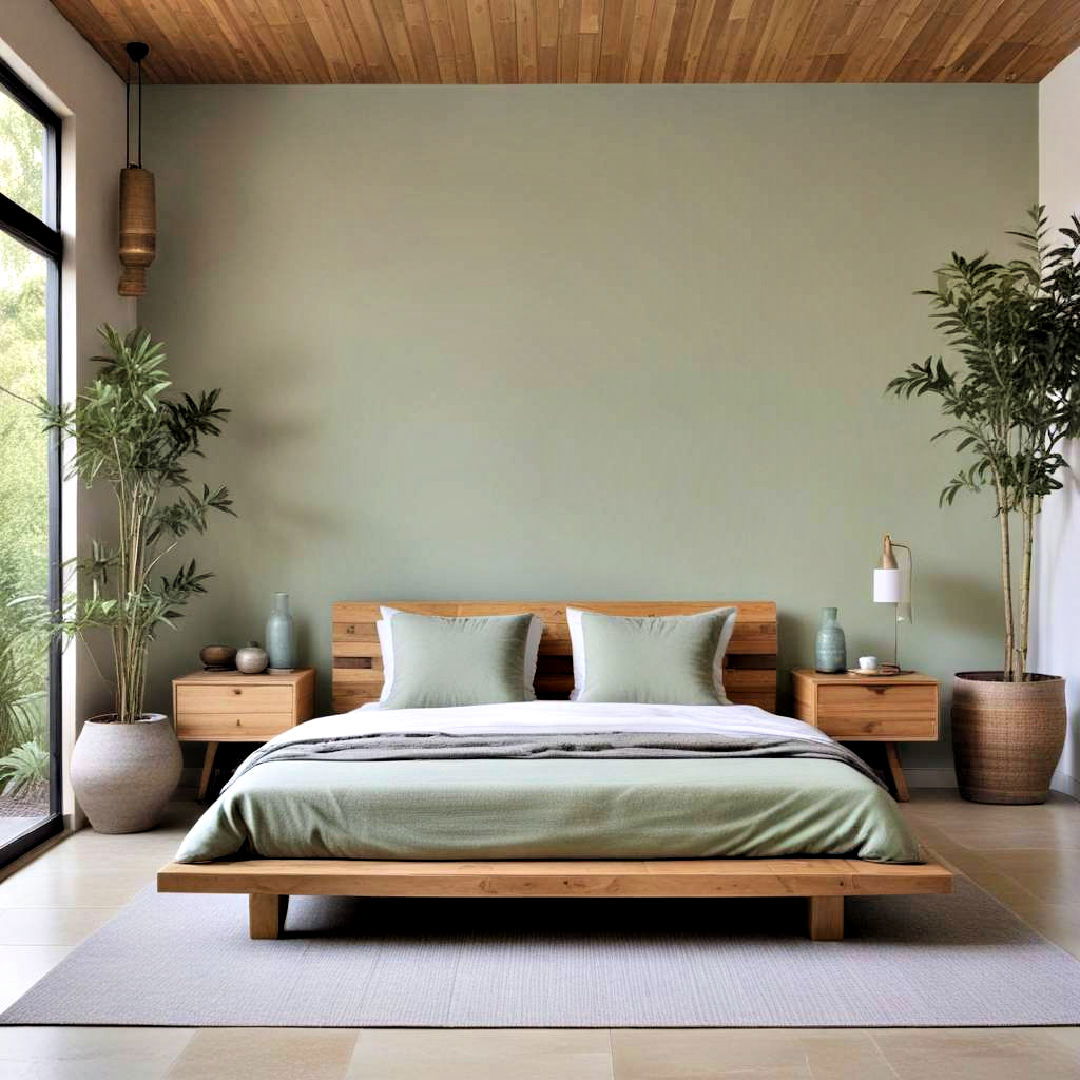 bedroom with zen retreat - 25 Sage Green and Grey Bedroom Ideas