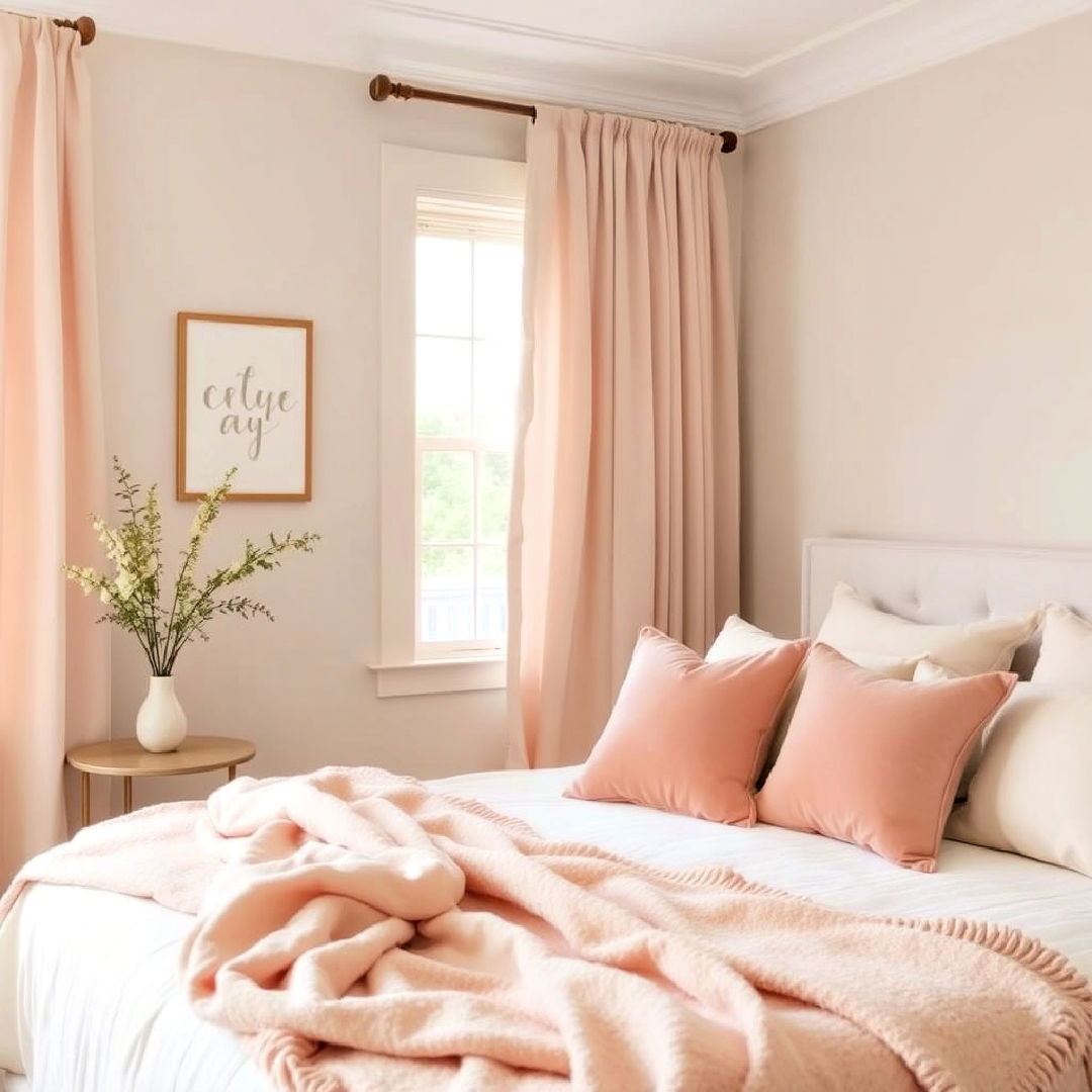 beige and blush color scheme for bedroom - 30 Beige Bedroom Ideas