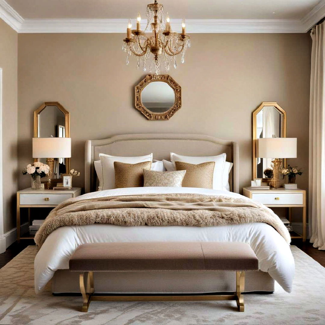 beige and gold decor for bedroom - 30 Beige Bedroom Ideas