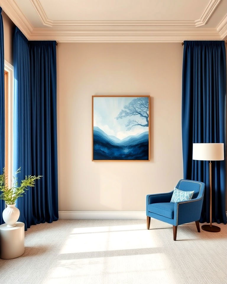 beige walls with blue accents for bedroom - 15 Blue and Beige Bedroom Ideas