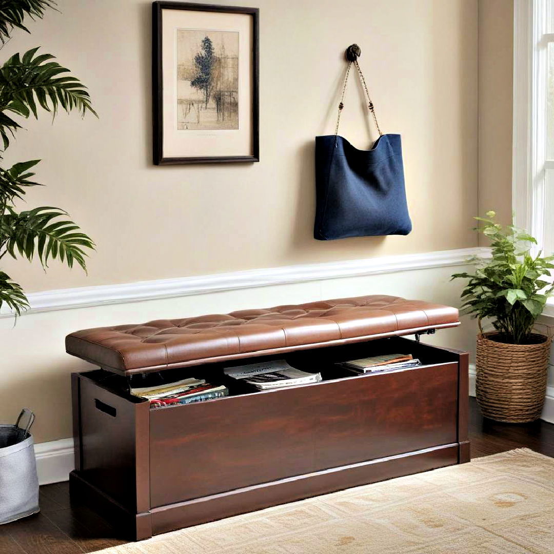 bench with hidden storage - 40 Living Room Ideas
