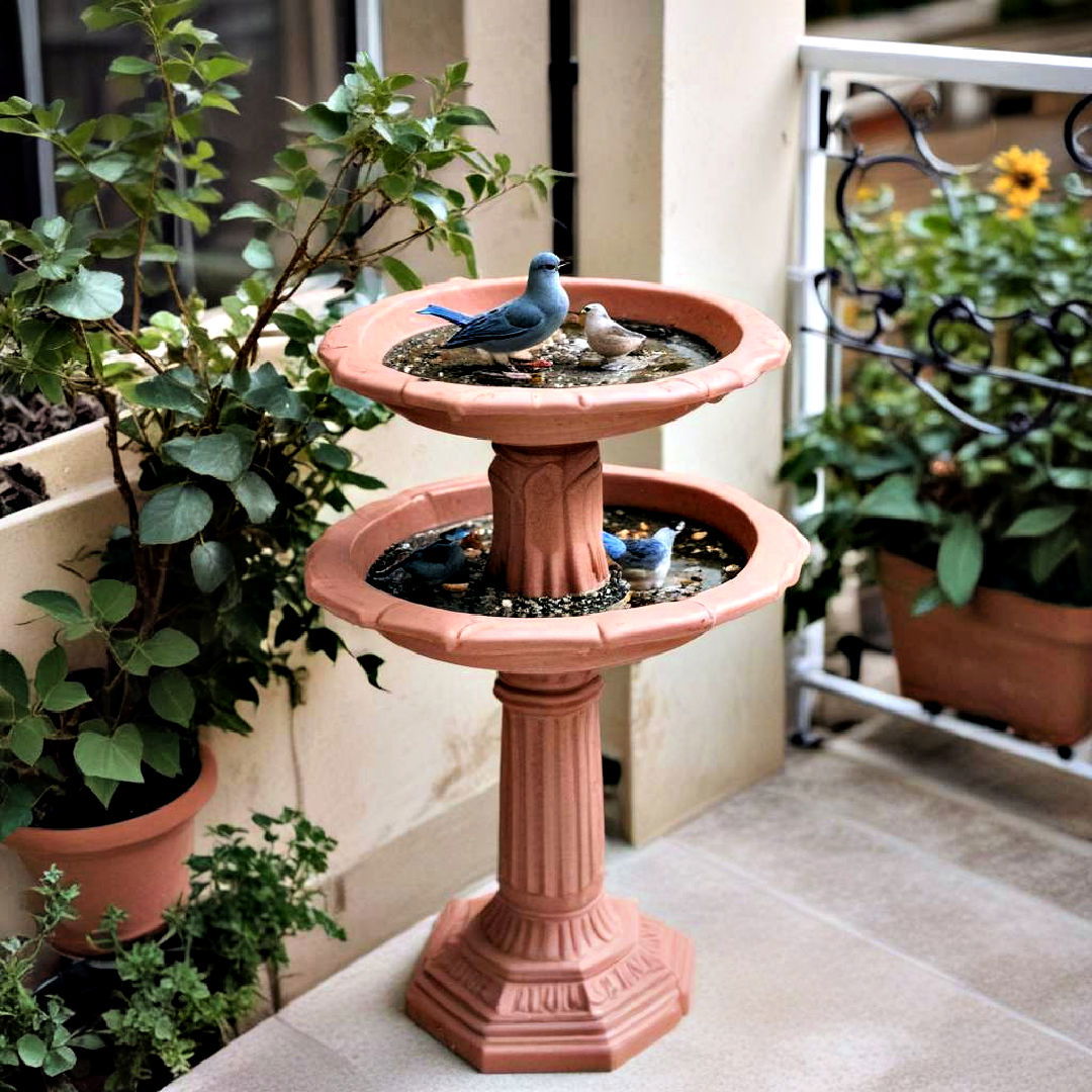 bird bath for small balcony - 30 Small Balcony Ideas