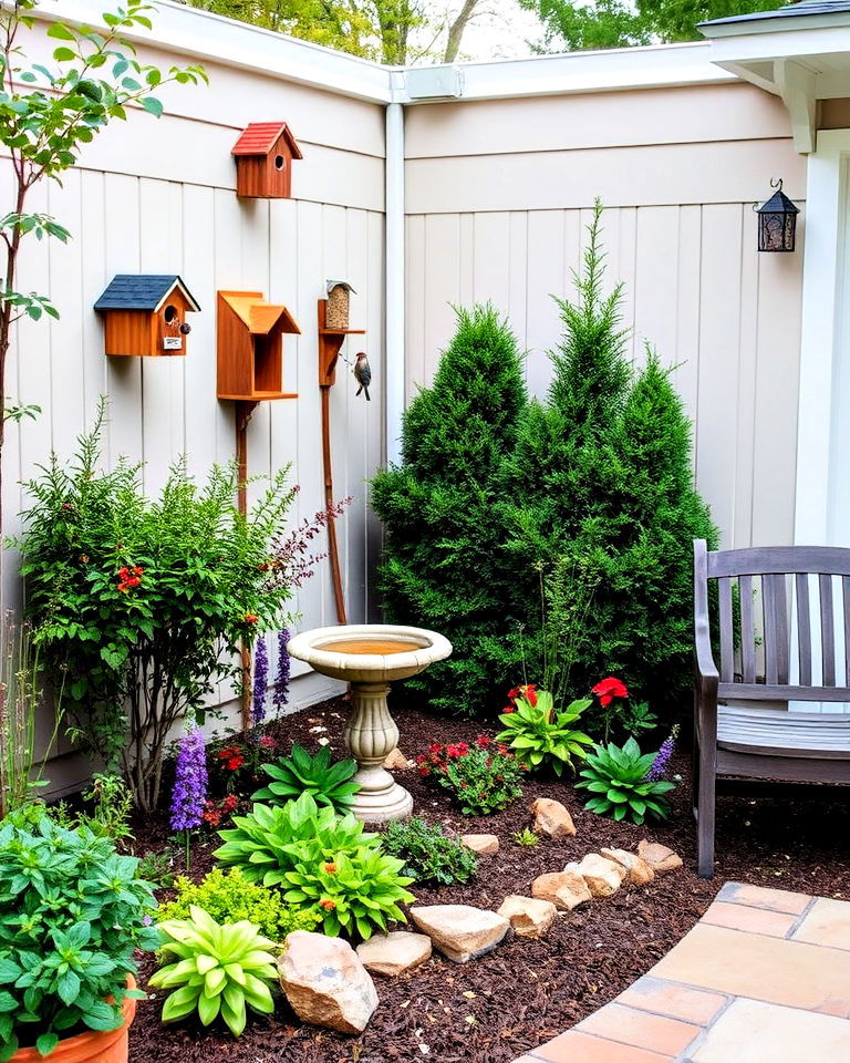 bird friendly haven ideas - 30 Corner Landscaping Ideas