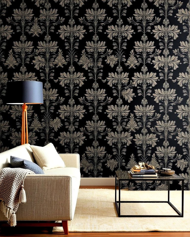 black and beige wallpaper for living room - 30 Black and Beige Living Room Ideas