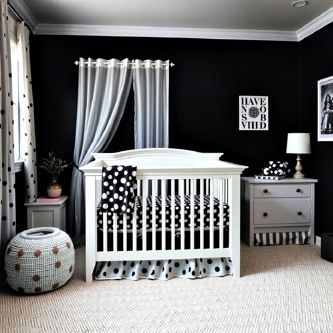 black and white polka dot bedding ideas - 25 Black and White Nursery Ideas
